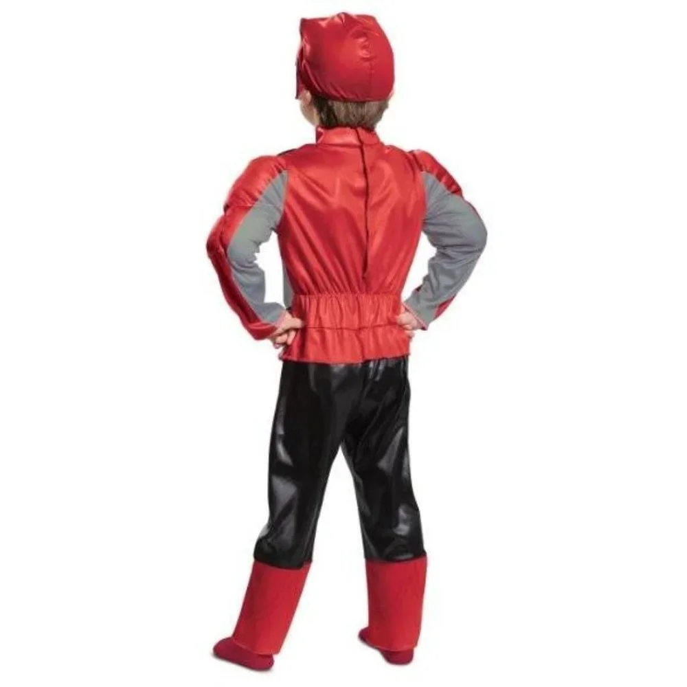 Power Rangers Halloween Costume 2T Red Muscle Jumpsuit & Headpiece Boys Toddler